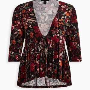 Knit Baby Doll Jacket floral pattern